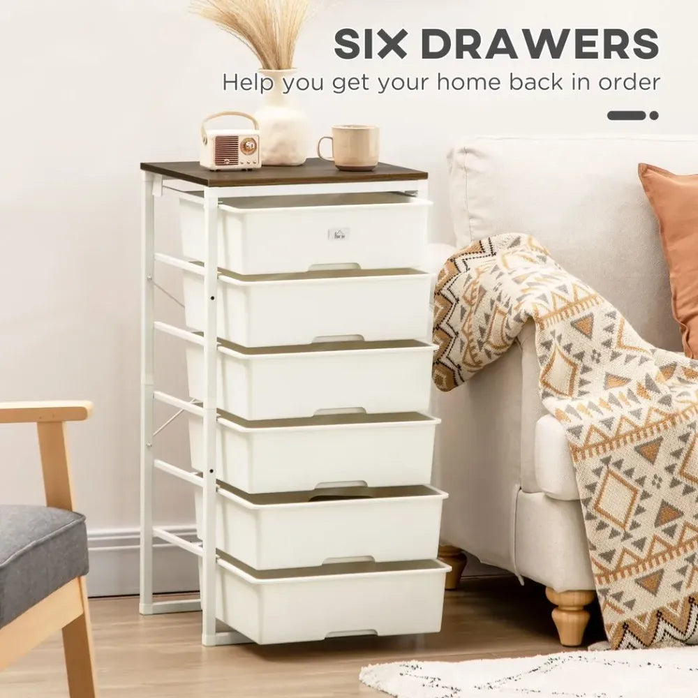 Chest of Drawers 6-Drawer Dresser Storage Cabinet Bedroom Living Room White - Chest of Drawers from Unbranded