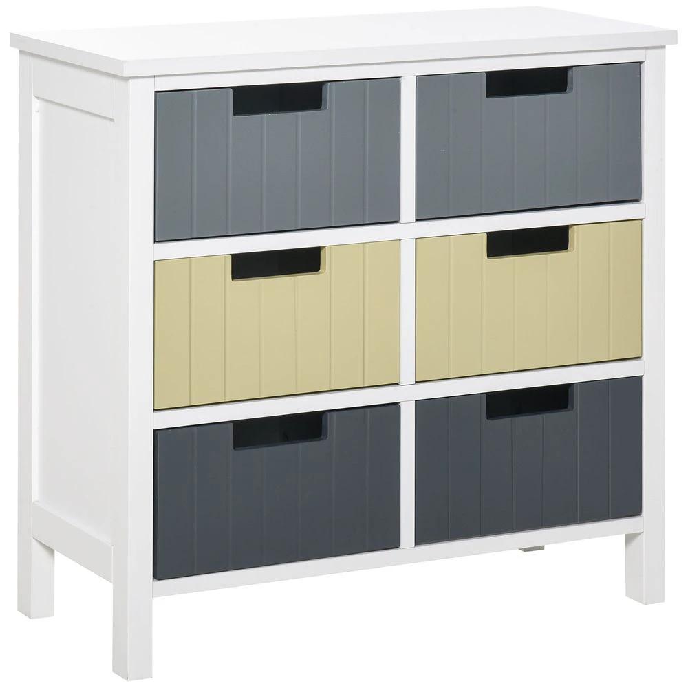 Simple Chest of 6 Drawers Storage Cabinet for Dining & Living Room by Unbranded