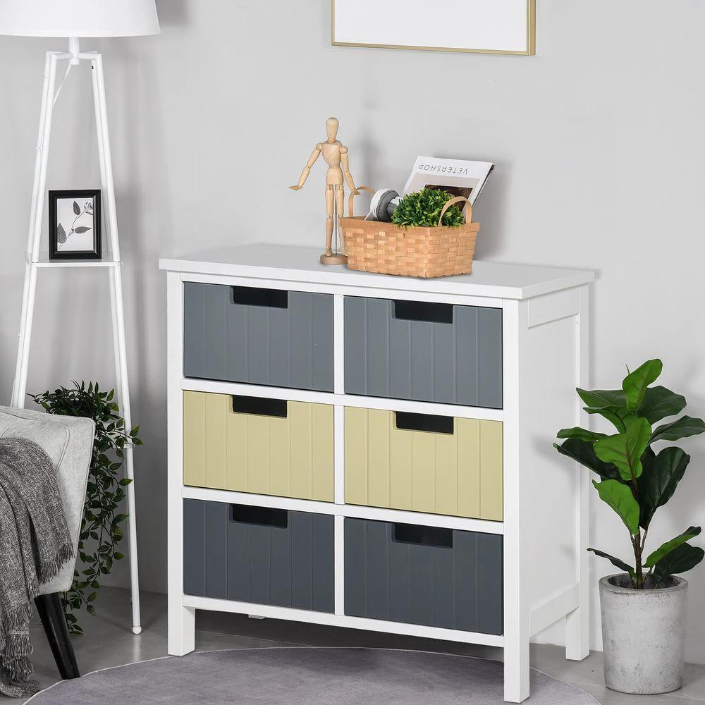 Simple Chest of 6 Drawers Storage Cabinet for Dining & Living Room by Unbranded