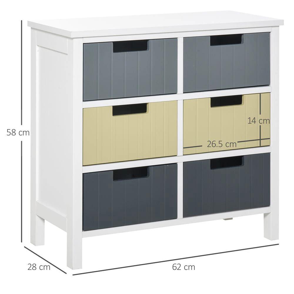 Unbranded Simple Chest of 6 Drawers Storage Cabinet for Dining & Living Room - Chest of Drawers