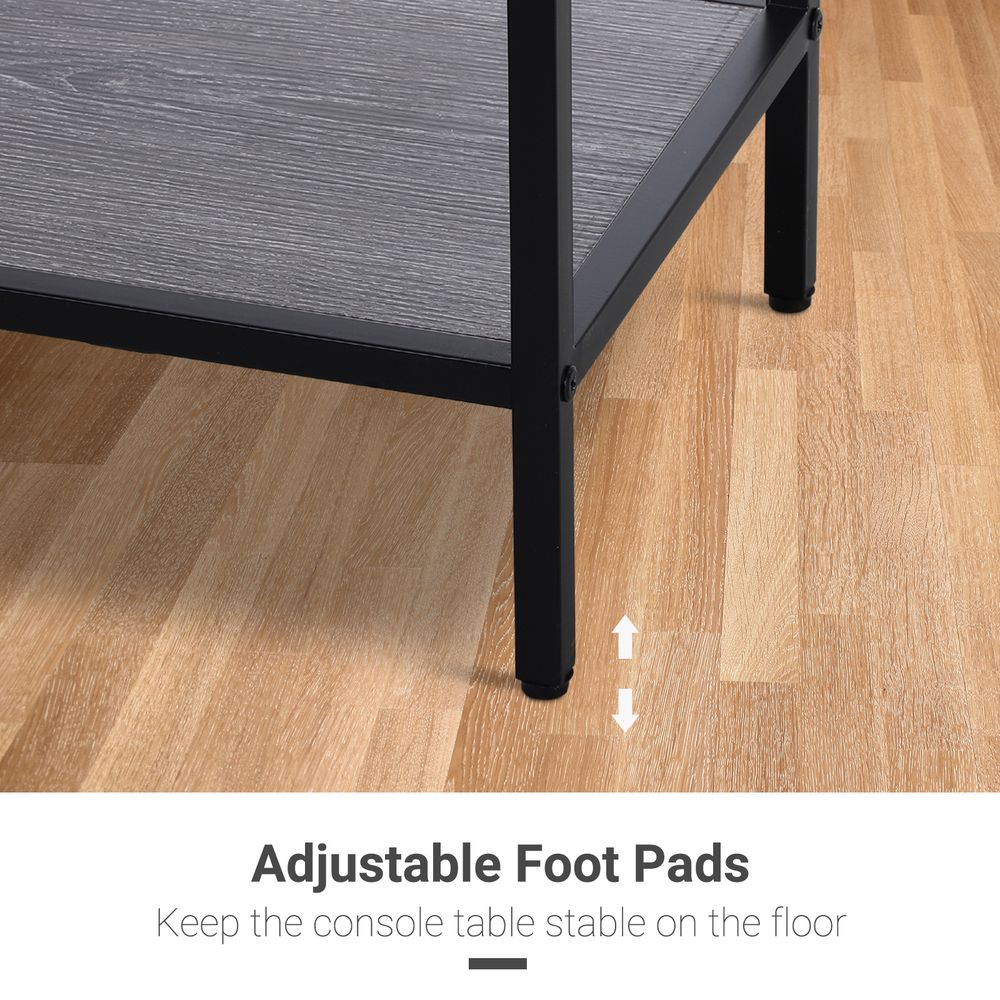 Console Table Worktop Bottom Shelf 2 Drawer Industrial Minimal Grey - Console Table from Unbranded