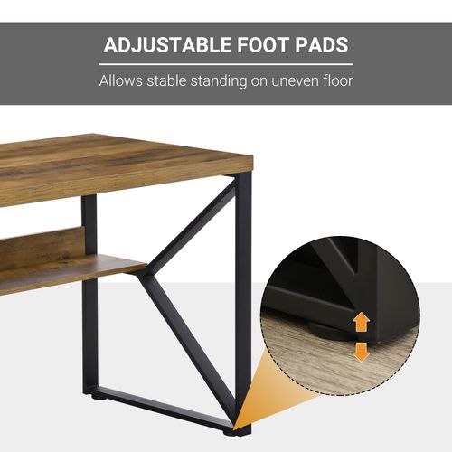 Computer Writing Desk K-Shaped Steel Leg Storage Shelf Home Office - Desk from Unbranded