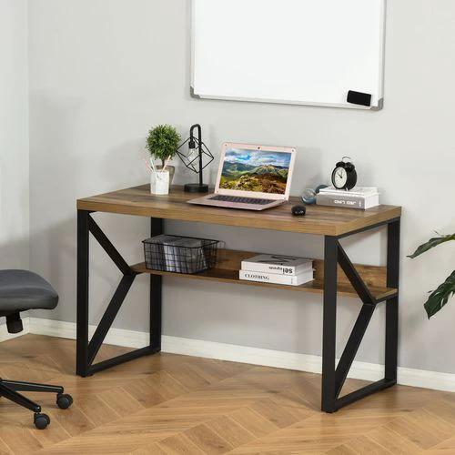 Computer Writing Desk K-Shaped Steel Leg Storage Shelf Home Office by Unbranded