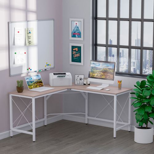 Corner L-Shape Desk Home Office Gaming Computer PC Workstation Oak - Desk from Unbranded