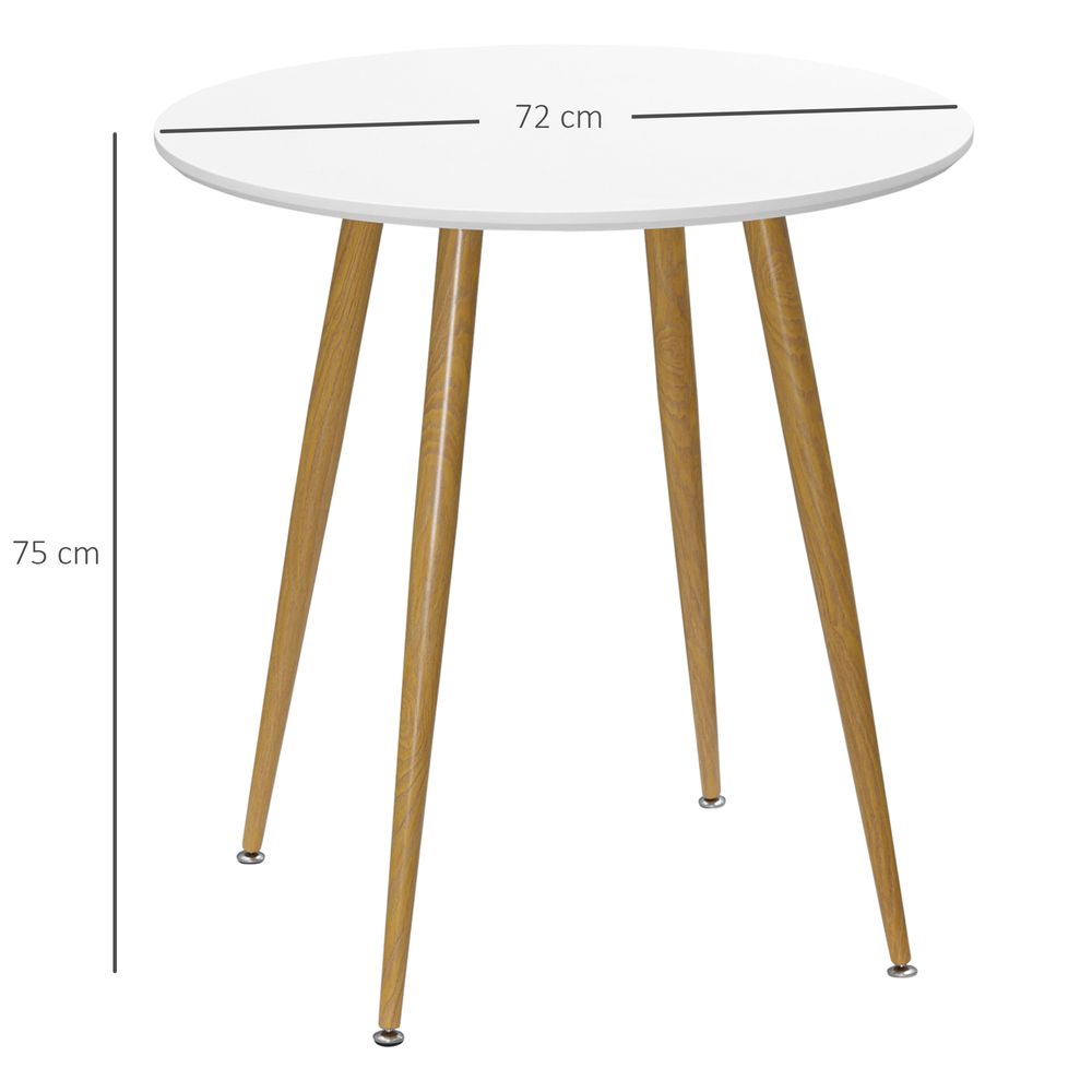 Round Dining Table  Matte Top Metal legs, Kitchen Table for 2 People - Dining Table from Unbranded