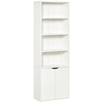 2 Door 4 Shelves Bookcase Wooden Storage Cabinet Display Unit White - Display Cabinet from Unbranded