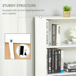 2 Door 4 Shelves Bookcase Wooden Storage Cabinet Display Unit White - Display Cabinet from Unbranded
