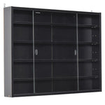 Unbranded 5-Tier Wall Display Shelf Unit Cabinet w/ Shelves Glass Doors Black - Uncategorized Display Cabinet