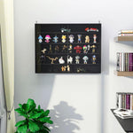 5-Tier Wall Display Shelf Unit Cabinet w/ Shelves Glass Doors Black by Unbranded
