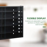 5-Tier Wall Display Shelf Unit Cabinet w/ Shelves Glass Doors Black by Unbranded