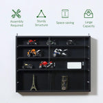 5-Tier Wall Display Shelf Unit Cabinet w/ Shelves Glass Doors Black by Unbranded
