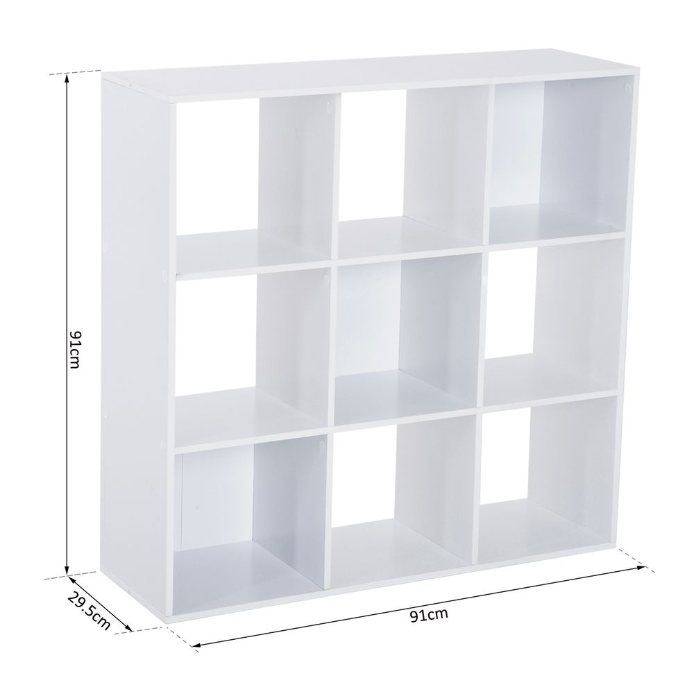 9 Cube Storage Unit Cabinet Bookcase Display Shelves Chipboard - White - Display Cabinet from Unbranded