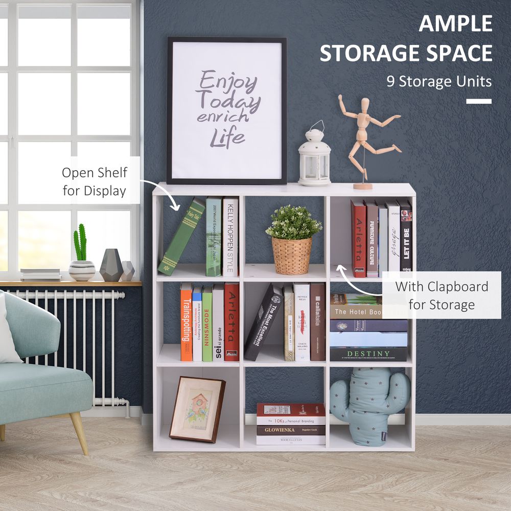 9 Cube Storage Unit Cabinet Bookcase Display Shelves Chipboard - White - Display Cabinet from Unbranded