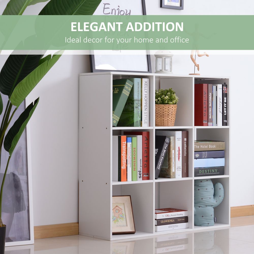 9 Cube Storage Unit Cabinet Bookcase Display Shelves Chipboard - White - Display Cabinet from Unbranded