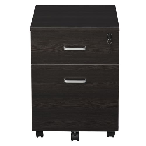2-Drawer Locking Office Filing Cabinet 5 Wheels Rolling Storage Brown Vinsetto - Filing Cabinet from Unbranded