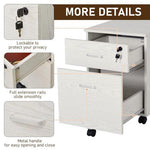 2-Drawer Locking Office Filing Cabinet 5 Wheels Rolling Storage White Vinsetto by Unbranded