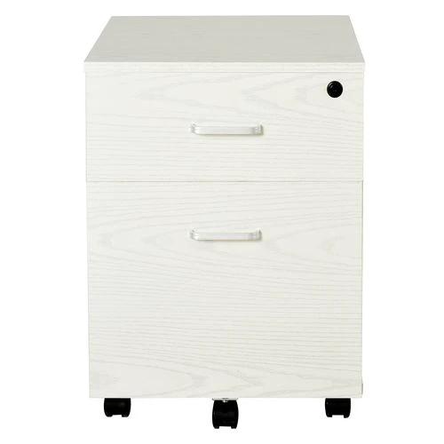 Unbranded 2-Drawer Locking Office Filing Cabinet 5 Wheels Rolling Storage White Vinsetto - Filing Cabinet