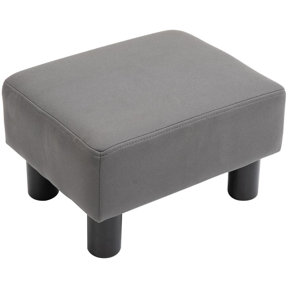 Ottoman Footrest Seat Chair Footstool Small PU Leather Home Office Grey - Footstool from Unbranded