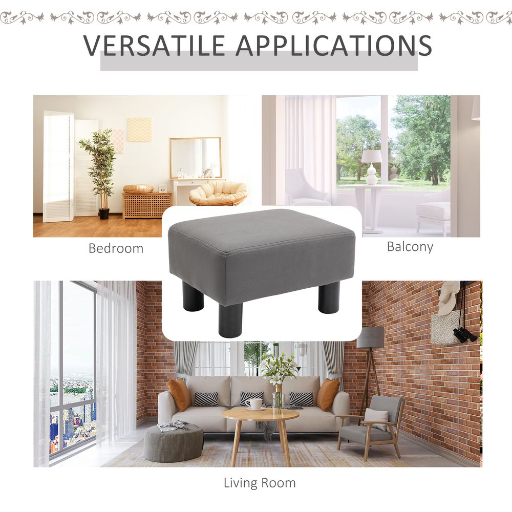 Ottoman Footrest Seat Chair Footstool Small PU Leather Home Office Grey - Footstool from Unbranded