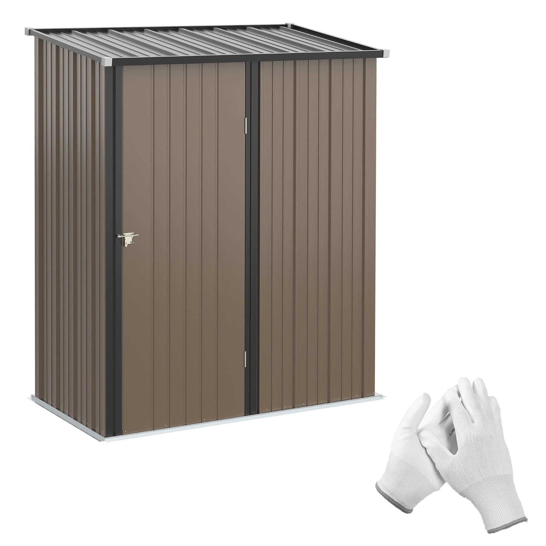 Unbranded Outdoor Storage Shed Steel Garden Shed w/ Lockable Door for Backyard Outsunny - Garden Shed