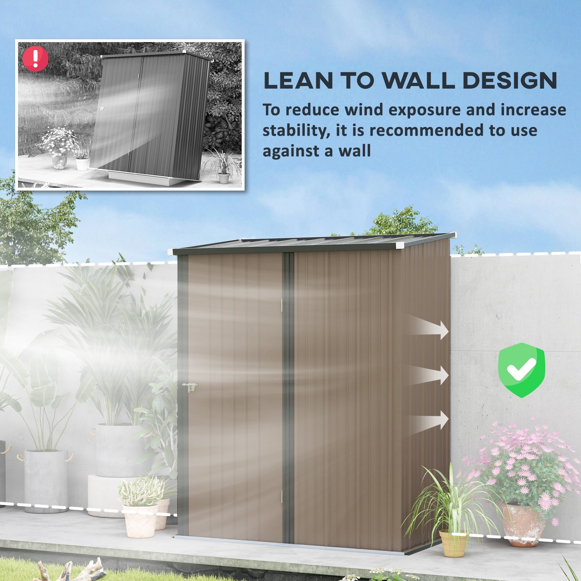 Outdoor Storage Shed Steel Garden Shed w/ Lockable Door for Backyard Outsunny - Garden Shed from Unbranded