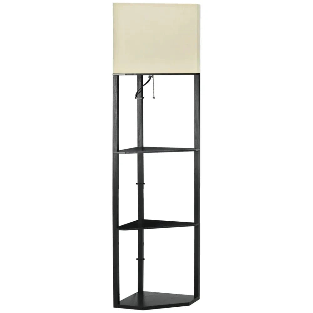 Unbranded Corner Floor Lamp with Shelves, Modern Standing Lamps for Living Room Bedroom - Uncategorized Lamp
