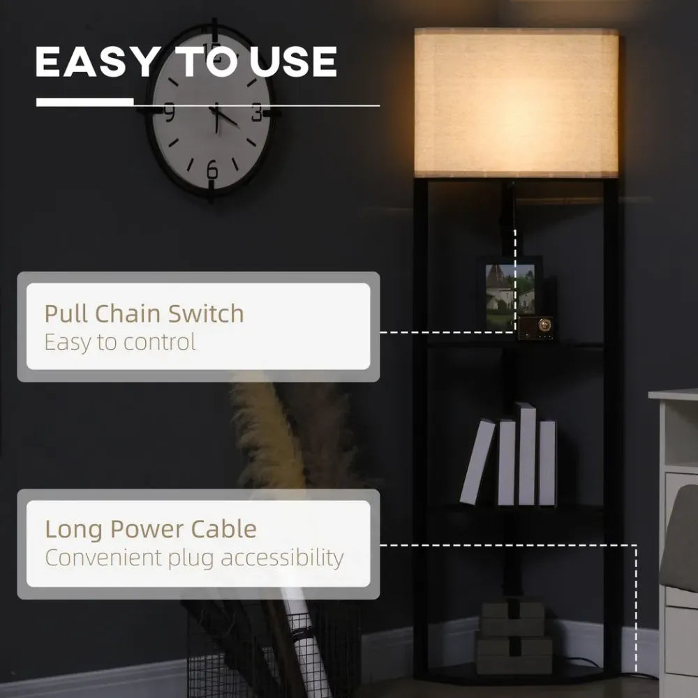 Corner Floor Lamp with Shelves, Modern Standing Lamps for Living Room Bedroom - Lamp from Unbranded