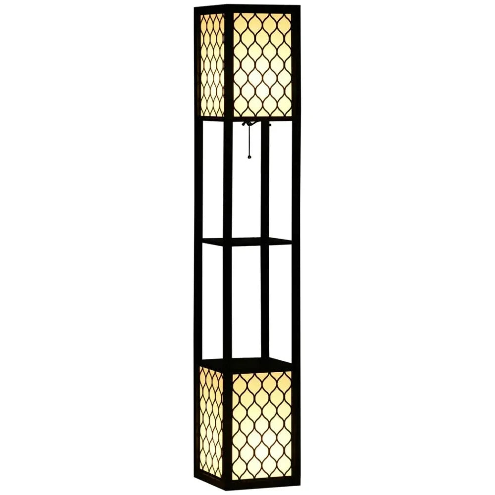 Floor Lamp with Shelves, 2 Light, Modern Standing Lamps for Living Room Bedroom by Unbranded