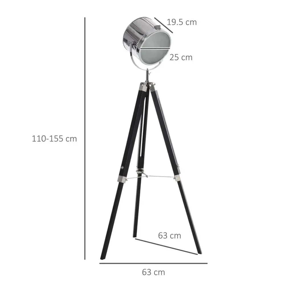 Industrial Style Adjustable Tripod Floor Lamp, Searchlight Reading Lamp - Lamp from Unbranded