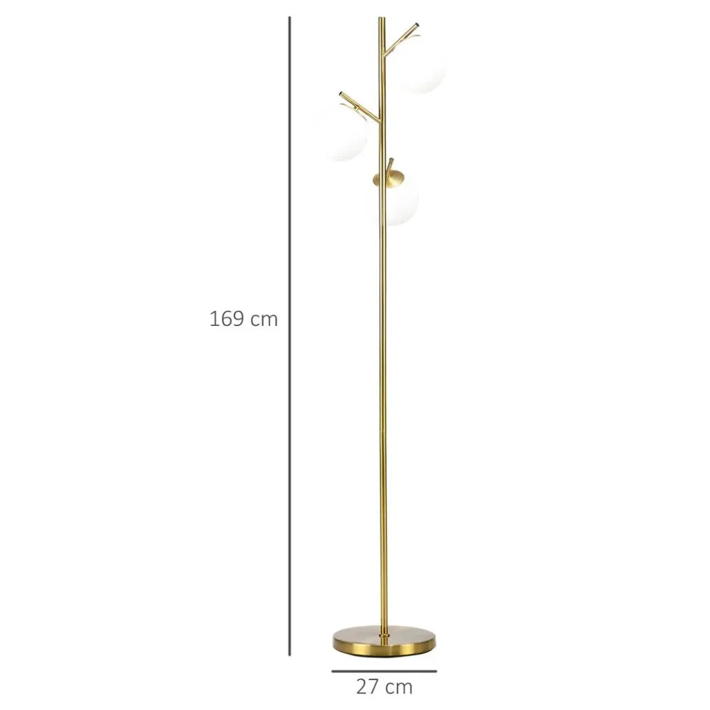 Modern Floor Lamp for Living Room Bedroom, 3 Light Tree Standing Lamp, Gold - Lamp from Unbranded