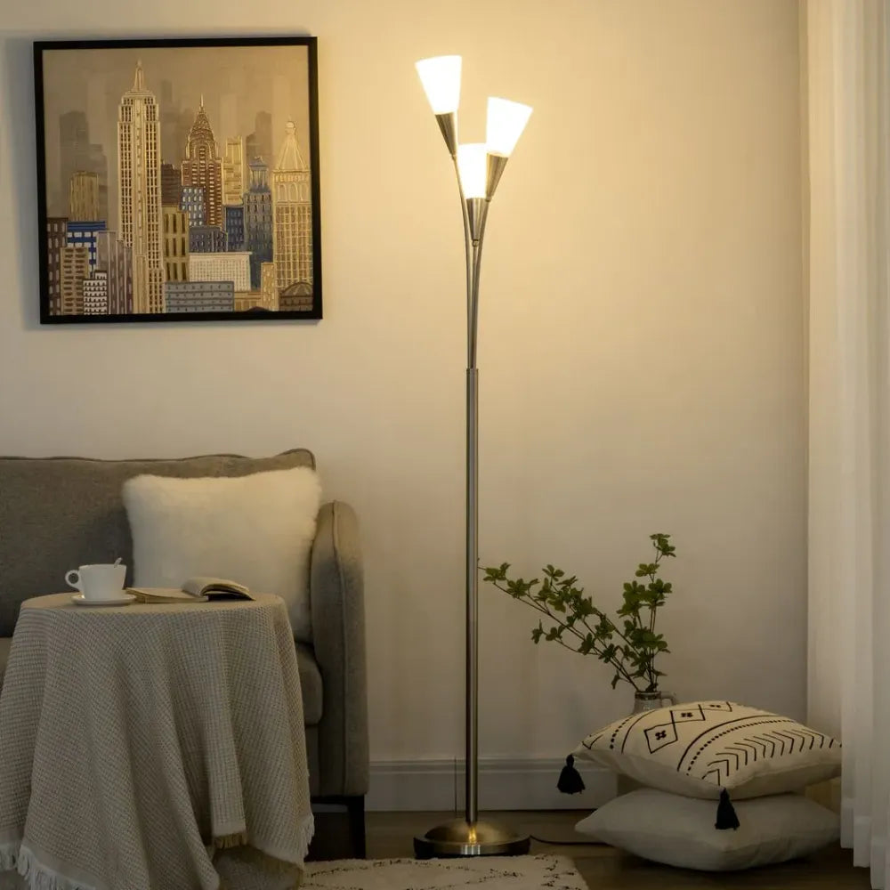 Modern Floor Lamp for Living Room Bedroom, 3 Light Upright Standing Lamp - Lamp from Unbranded