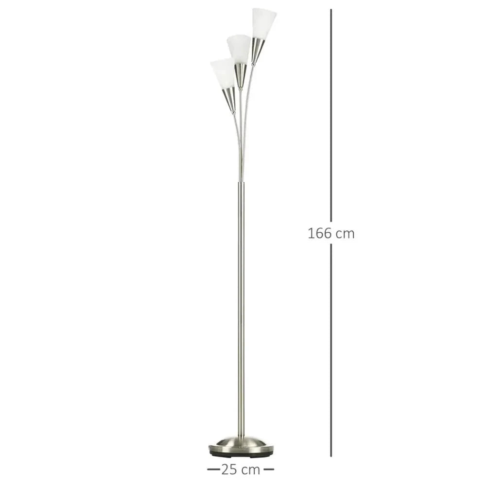 Modern Floor Lamp for Living Room Bedroom, 3 Light Upright Standing Lamp by Unbranded
