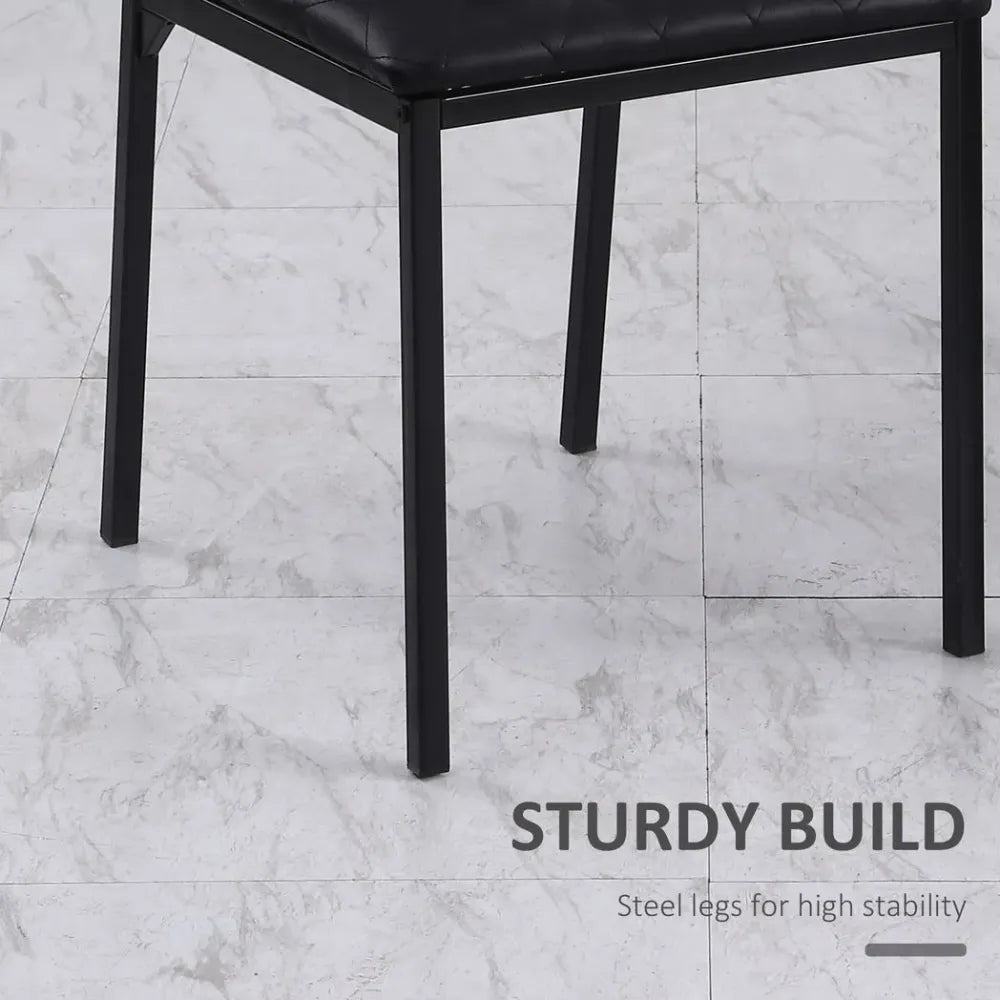 Modern Dining Chairs Faux Leather Accent Chairs for Kitchen, Set of 4, Black - Leather Chairs from Unbranded