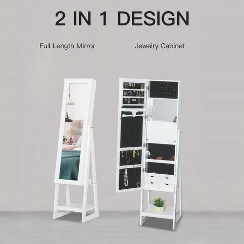 Unbranded Freestanding Jewellery Storage Armoire 2 Mirrors Drawers Hooks Lights - Mirror