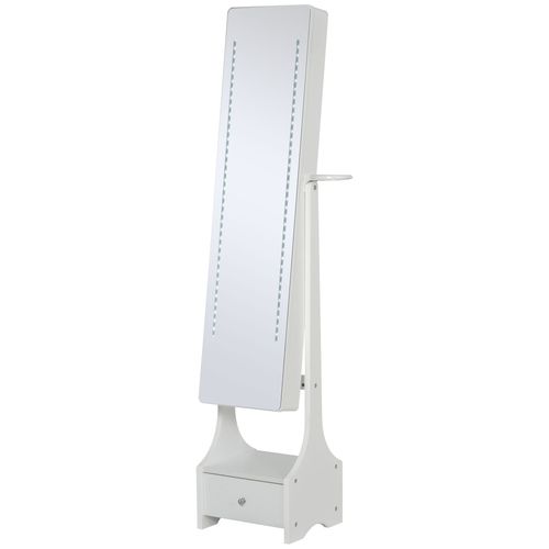 Freestanding Jewellery Storage Mirror Armoire  LED Lights Hooks Drawer - Mirror from Unbranded