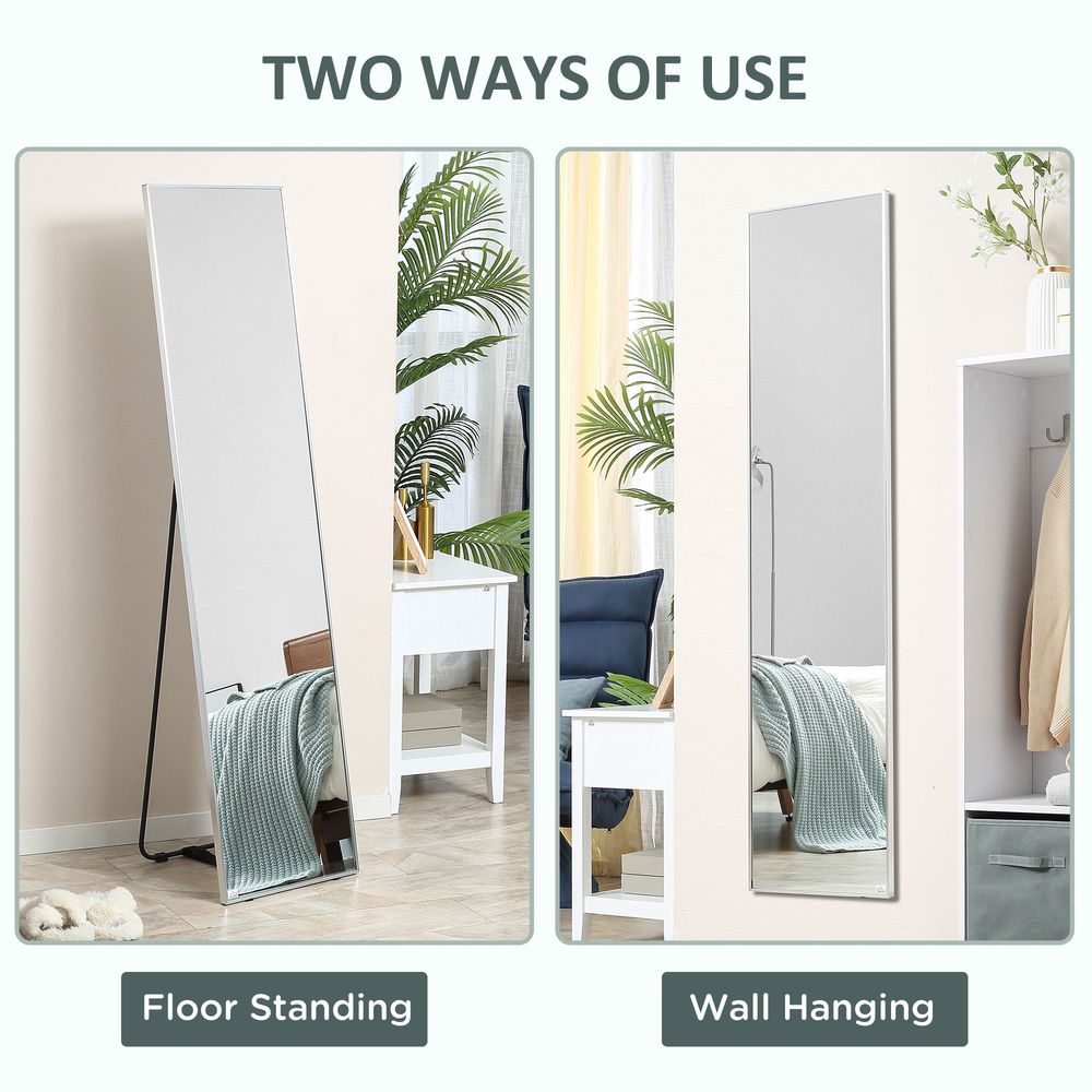 Full Length Mirror Dressing Mirror Wall-Mounted Entryway Black Frame - Mirror from Unbranded