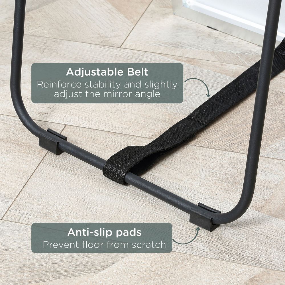 Full Length Mirror Dressing Mirror Wall-Mounted Entryway Black Frame - Mirror from Unbranded