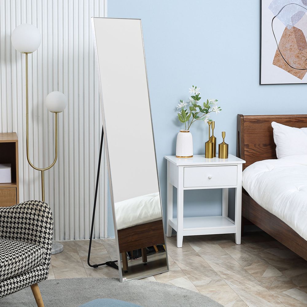 Full Length Mirror Dressing Mirror Wall-Mounted Entryway Black Frame - Mirror from Unbranded