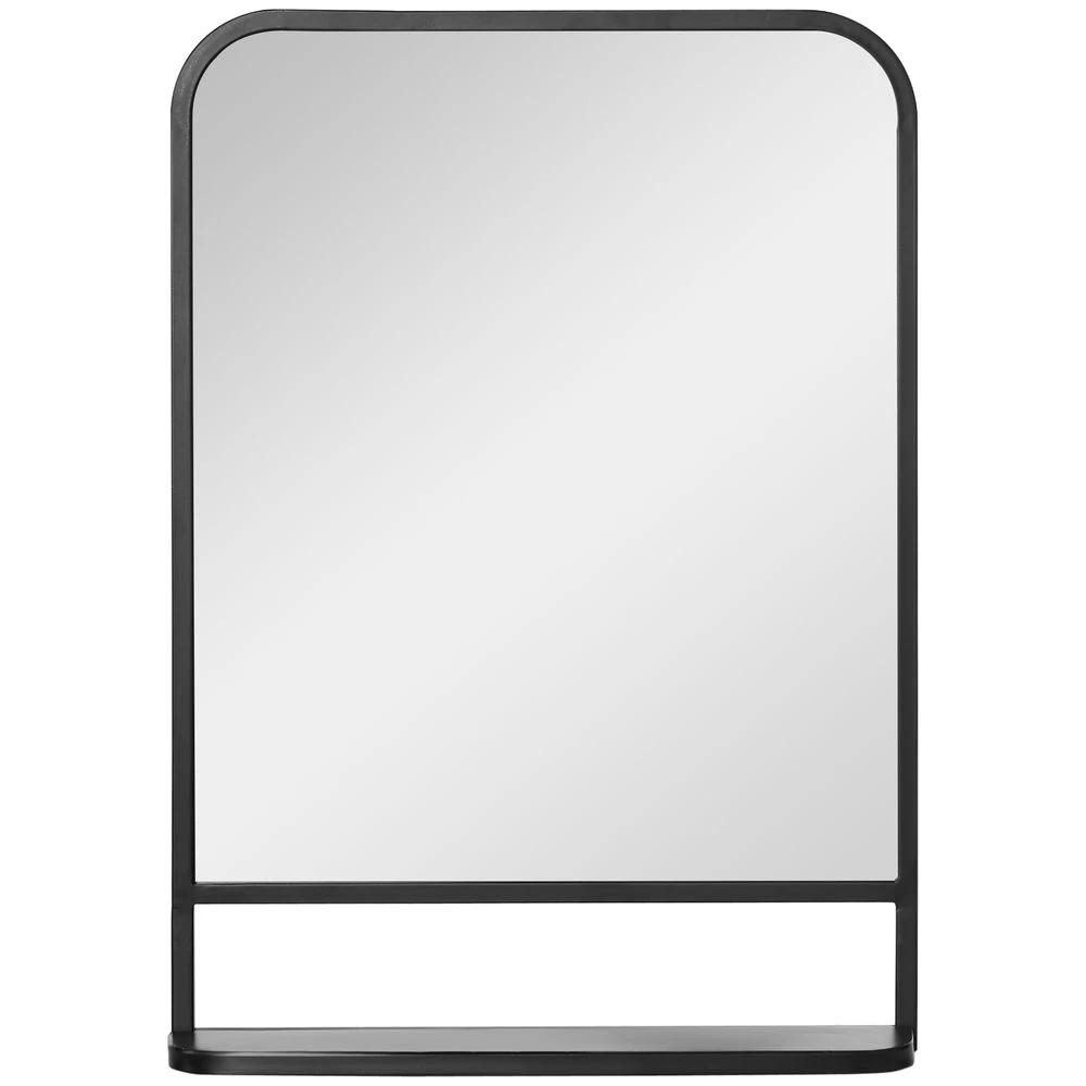 Square Wall Mirror with Shelf, 70x50 cm Modern Mirrors for Living Room, Bedroom by Unbranded