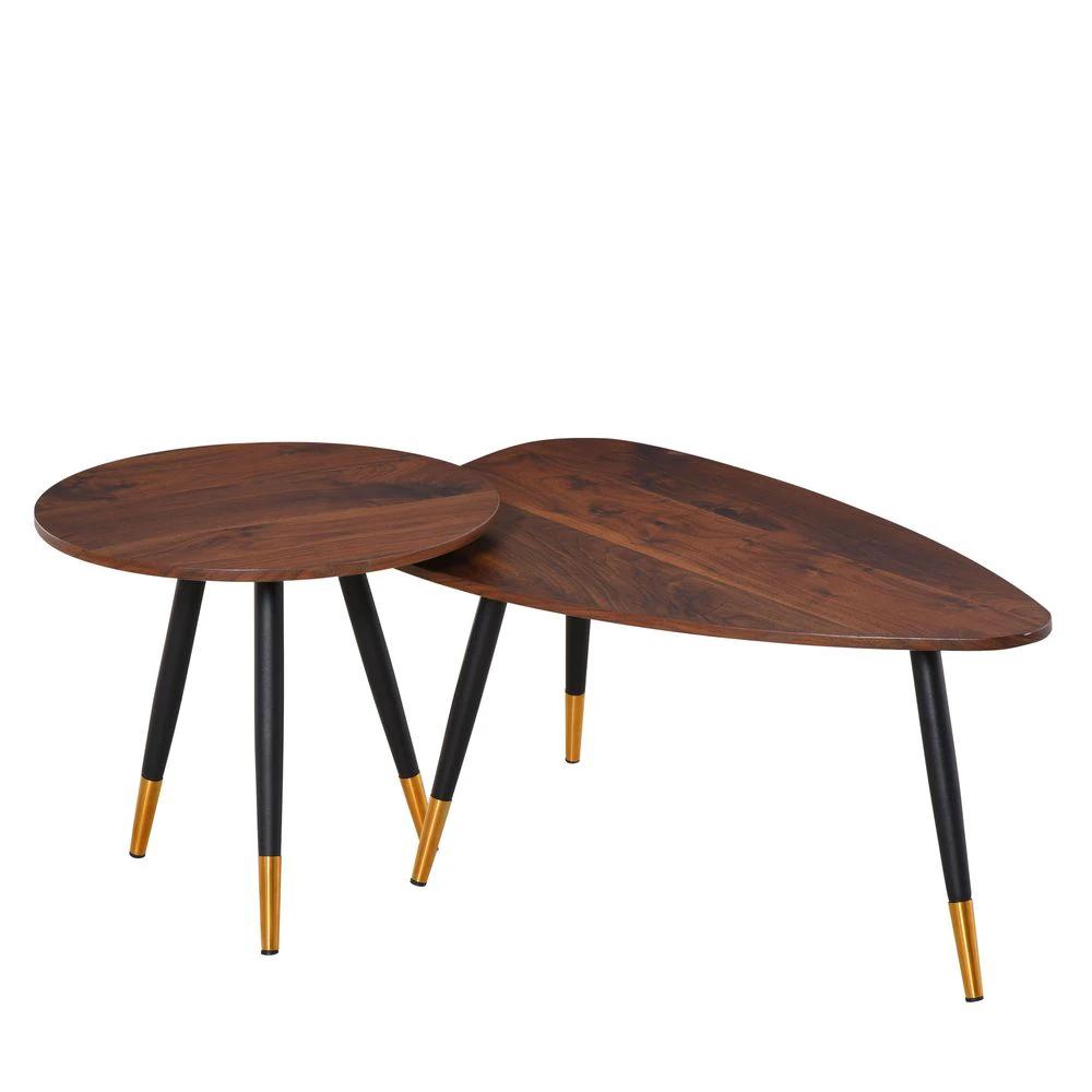 Nesting Coffee Tables Set of 2 Stackable End Tables Sofa Side Desk Home Office by Unbranded