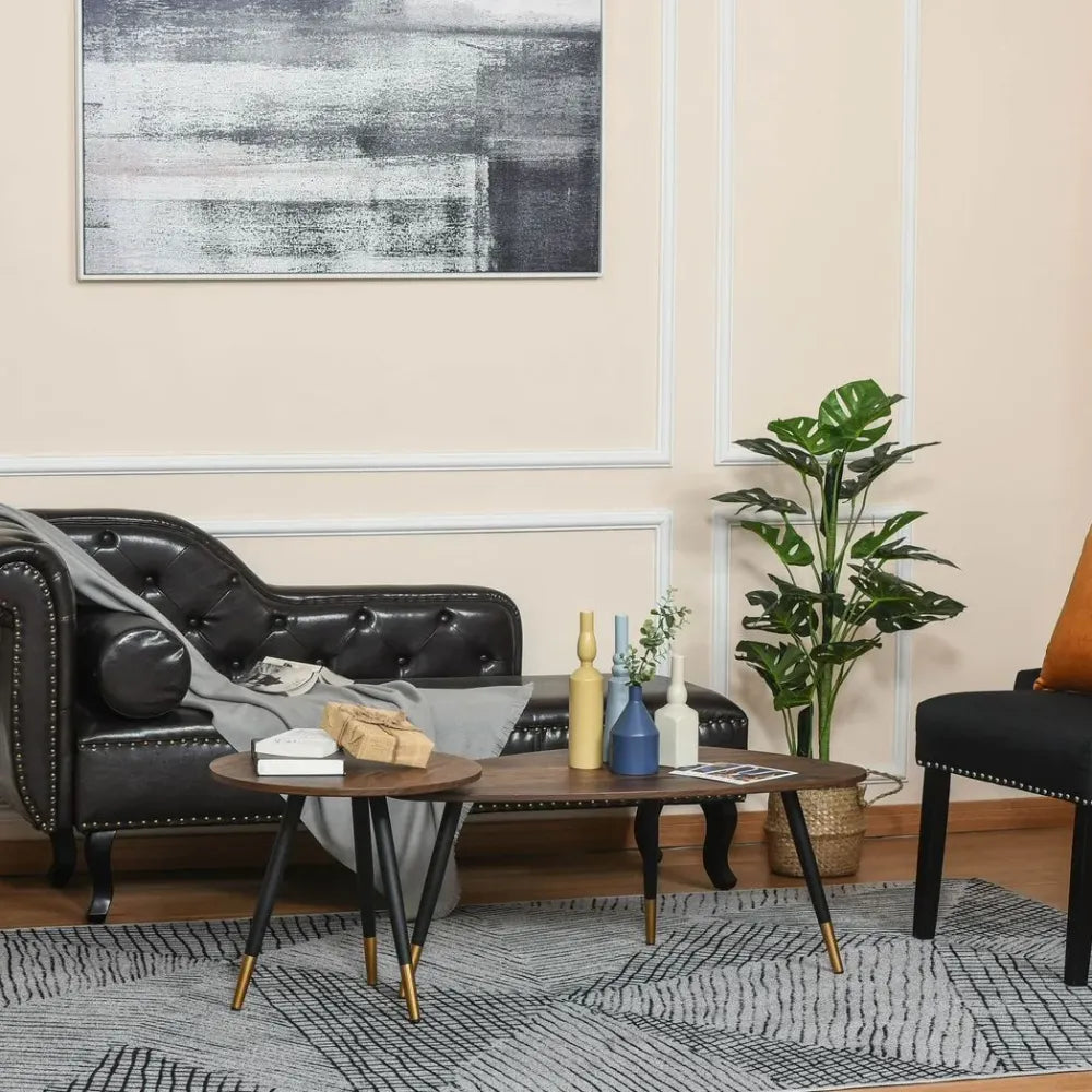 Nesting Coffee Tables Set of 2 Stackable End Tables Sofa Side Desk Home Office - Nest of Tables from Unbranded