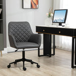 Argyle Office Chair Leather-Feel Fabric Home Study Leisure  Wheels Vinsetto - Office Chair from Unbranded