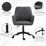 Argyle Office Chair Leather-Feel Fabric Home Study Leisure  Wheels Vinsetto - Office Chair from Unbranded