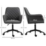 Argyle Office Chair Leather-Feel Fabric Home Study Leisure  Wheels Vinsetto - Office Chair from Unbranded