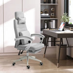 Ergonomic Home Office Chair 360 Swivel with Footrest Height Adjustable Grey - Office Chair from Unbranded