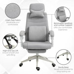 Ergonomic Home Office Chair 360 Swivel with Footrest Height Adjustable Grey - Office Chair from Unbranded