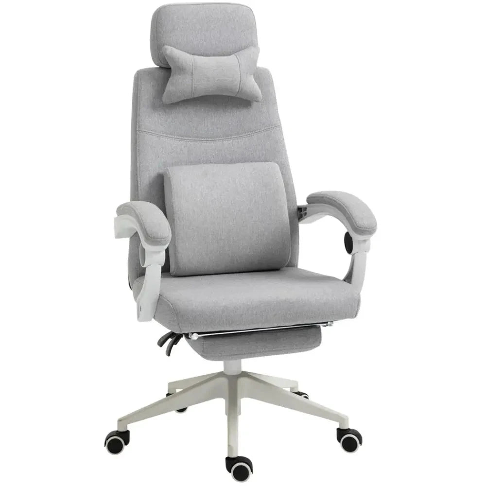 Ergonomic Home Office Chair 360 Swivel with Footrest Height Adjustable Grey by Unbranded