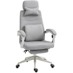 Ergonomic Home Office Chair 360 Swivel with Footrest Height Adjustable Grey - Office Chair from Unbranded
