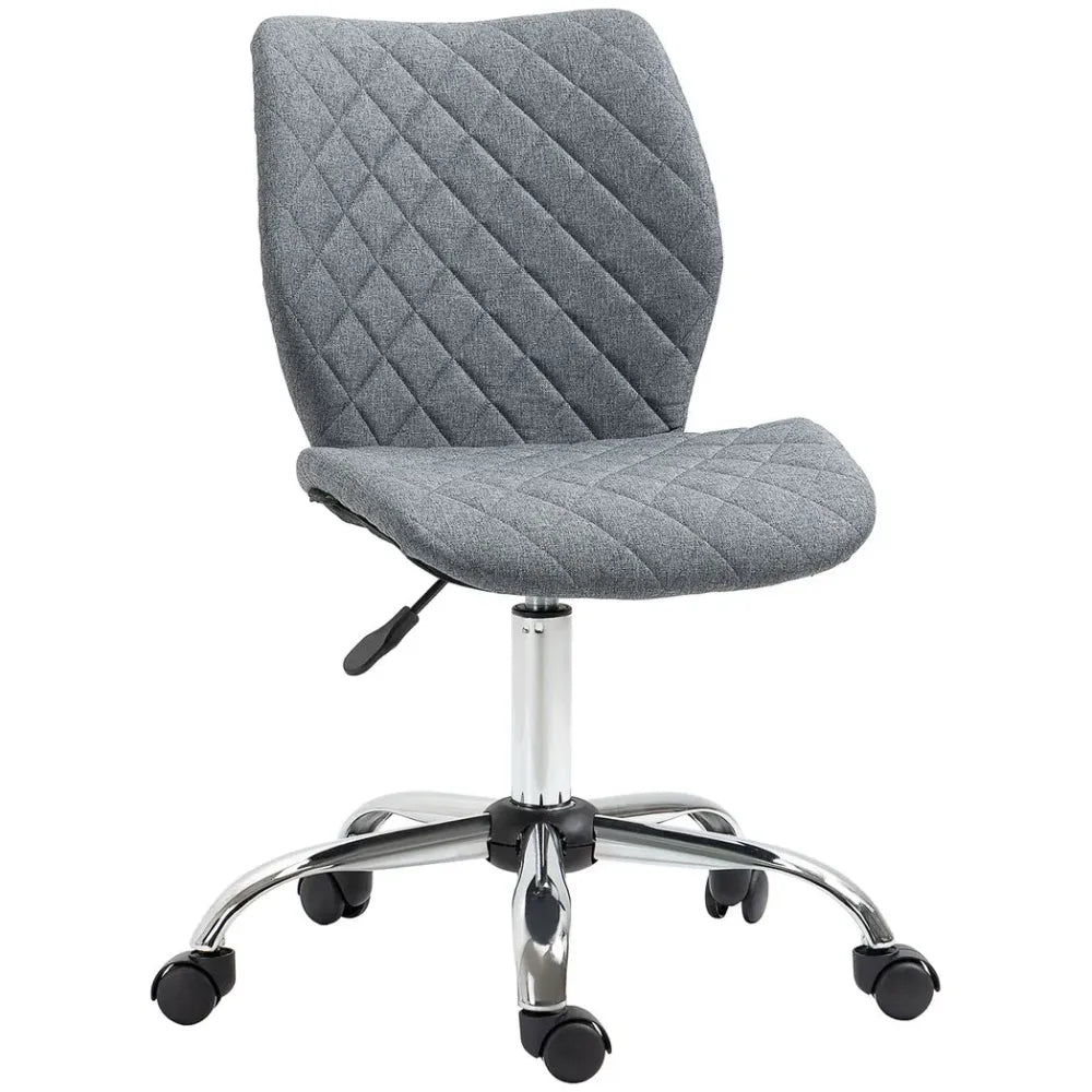 Ergonomic Mid Back Office Chair 360 Swivel Height Adjustable Home Office Grey - Office Chair from Unbranded