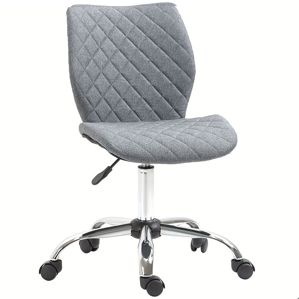 Ergonomic Mid Back Office Chair 360 Swivel Height Adjustable Home Office Grey - Office Chair from Unbranded